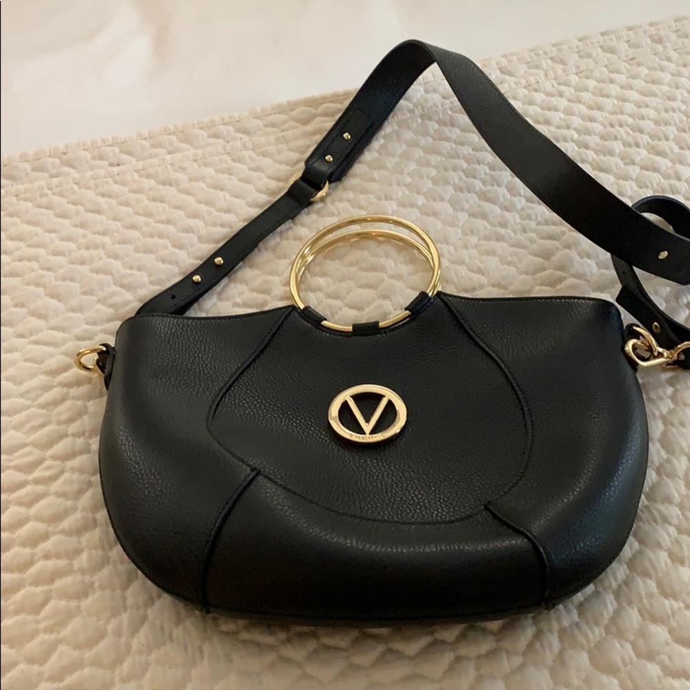 Valentino black leather pocketbook